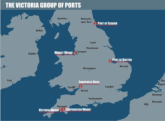 Map of the Victoria Group UK Port facilities