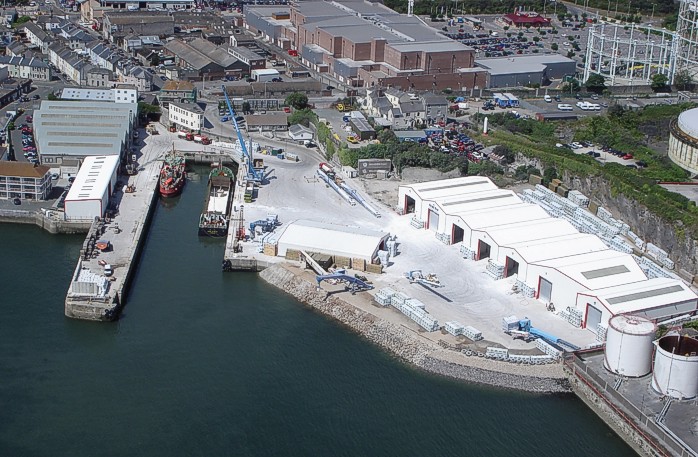 Aerial view of Victoria Wharf, part of the Victoria Group of ports