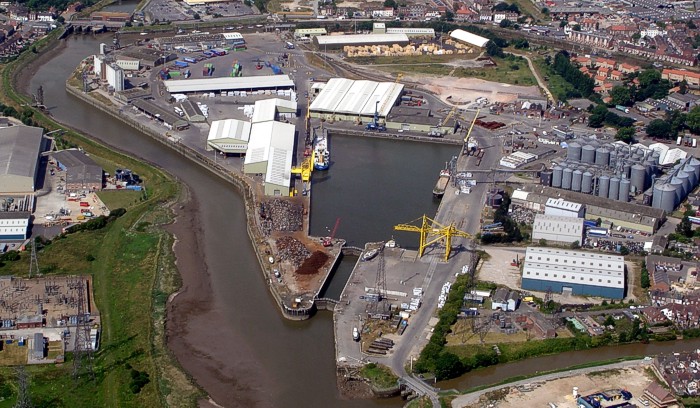 Aerial view of the Port of Boston, part of the Victoria Group of ports