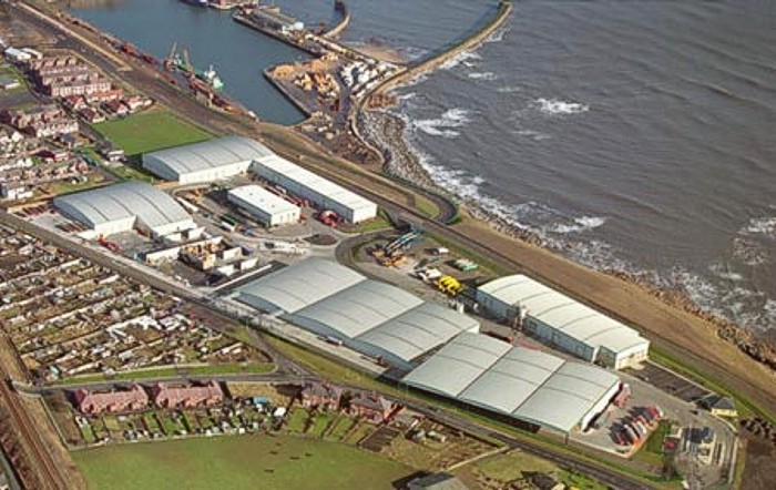 Aerial view of the Port of Seaham, part of the Victoria Group of ports